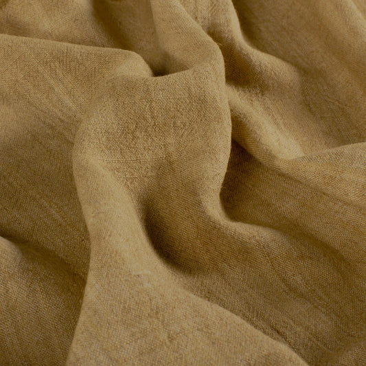 Geweven Viscose Linnen stof slub Effen Karamel