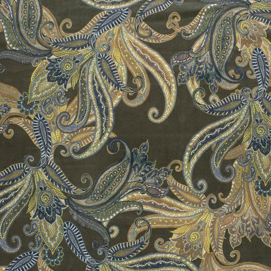 Suedine bedrukt Paisley Kaki groen