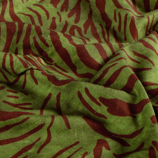 French Terry stof Abstract Kaki groen
