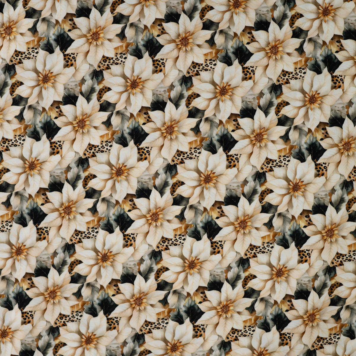 Pre-order Winterbloemen - Katoen Poplin