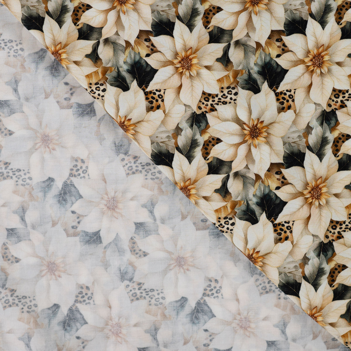 Pre-order Winterbloemen - Katoen Poplin