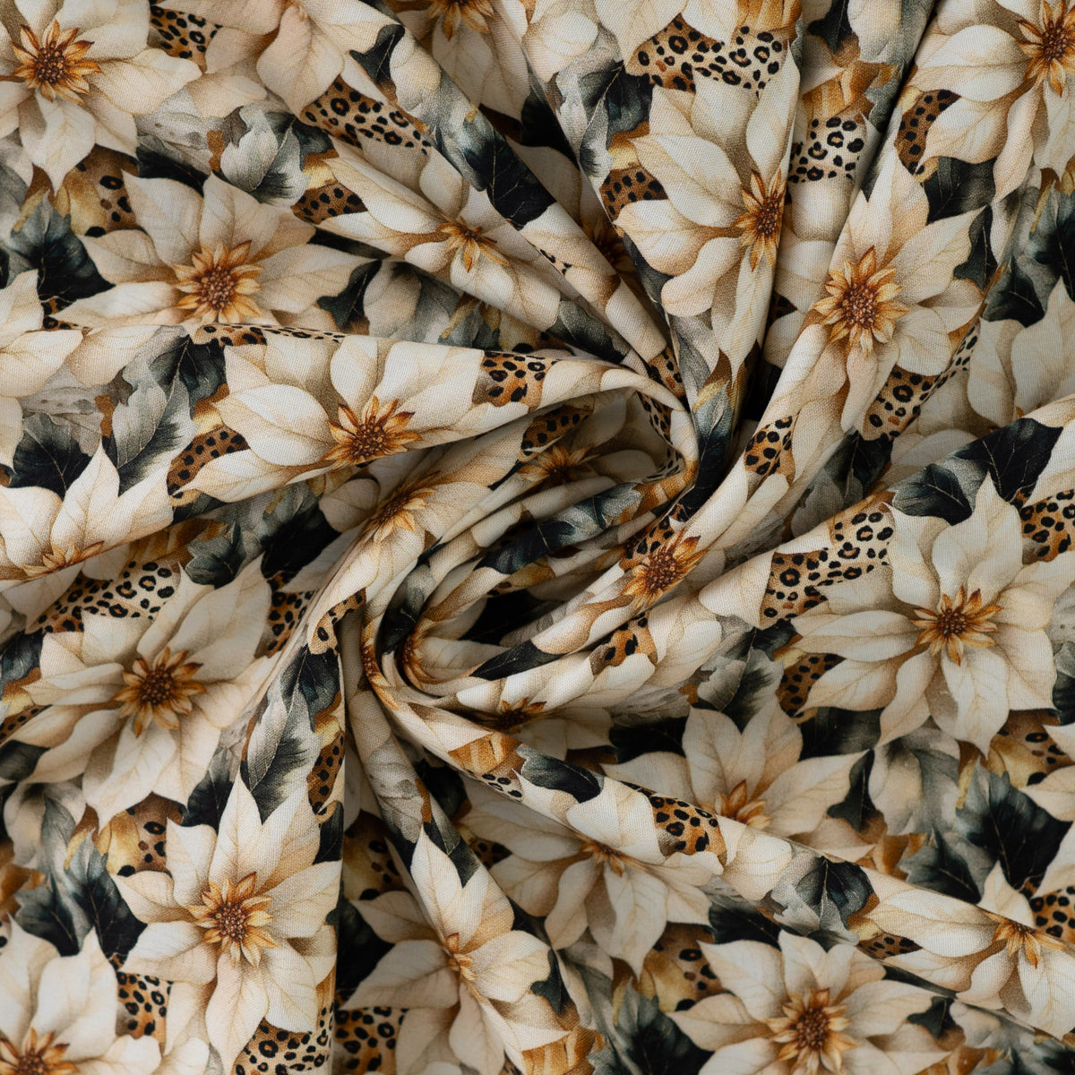 Pre-order Winterbloemen - Katoen Poplin