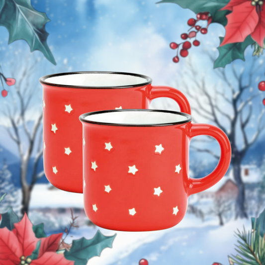 Espresso kopje met sterren - Set van 2