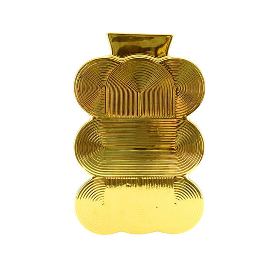 Aulica Medium Gouden Vaas – Keramiek – 16,5x7x25 cm – Moderne Decoratie