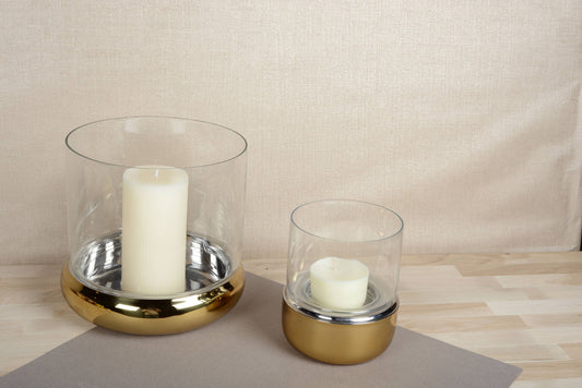 Gouden windlicht – 16x16x26 cm